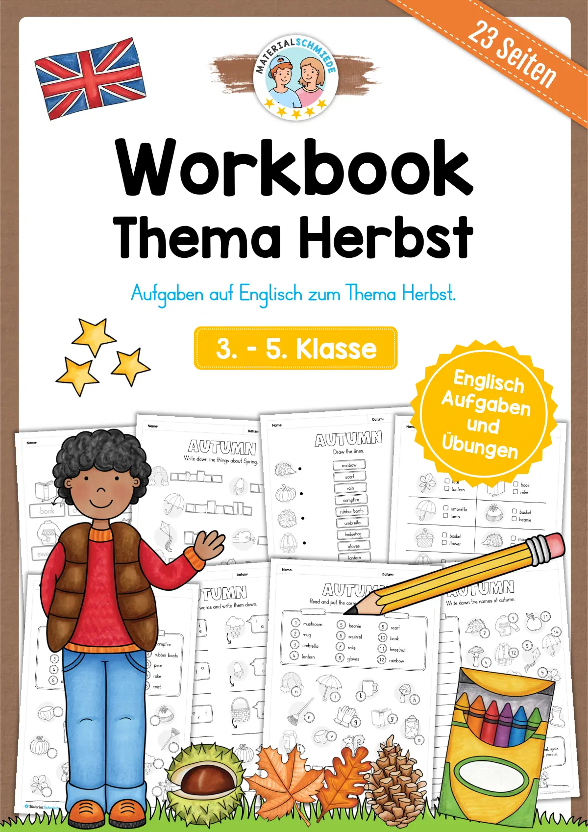 Workbook Herbst/Autumn auf Englisch (23 Arbeitsblätter)