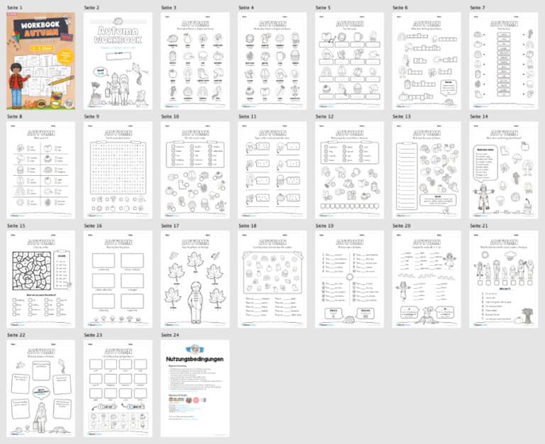 Workbook Herbst/Autumn auf Englisch (Überblick)