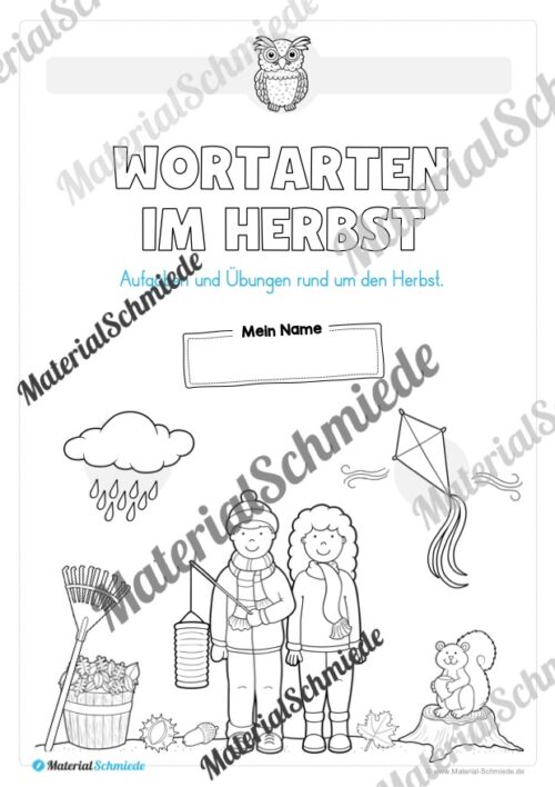 Arbeitsheft Wortarten - Thema Herbst (Arbeitsblatt 01)