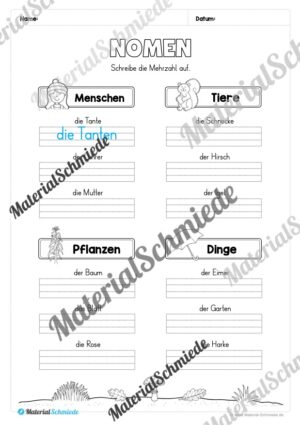 Arbeitsheft Wortarten – Thema Herbst (Arbeitsblatt 04)
