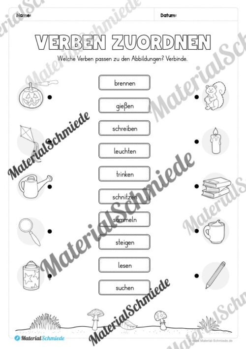 Arbeitsheft Wortarten - Thema Herbst (Arbeitsblatt 09)
