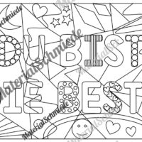 Ausmalbild PopArt Muttertag (Arbeitsblatt)