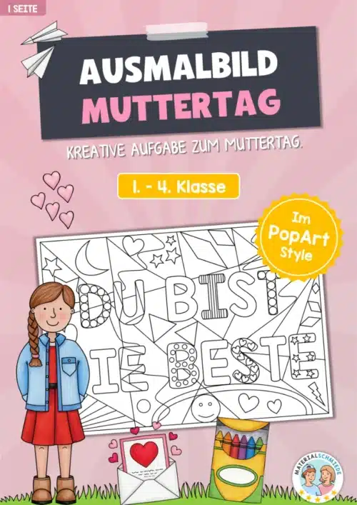 Ausmalbild PopArt Muttertag