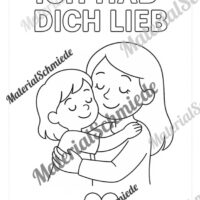Ausmalbilder zum Muttertag (Arbeitsblatt 03)