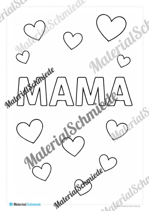 Ausmalbilder zum Muttertag (Arbeitsblatt 04)