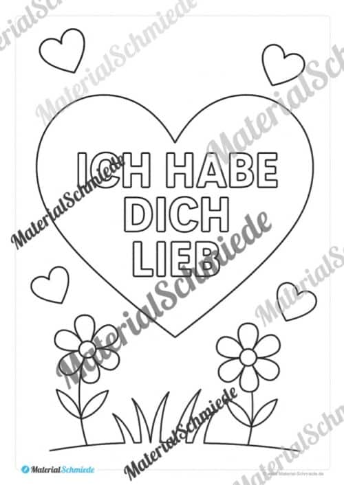 Ausmalbilder zum Muttertag (Arbeitsblatt 06)