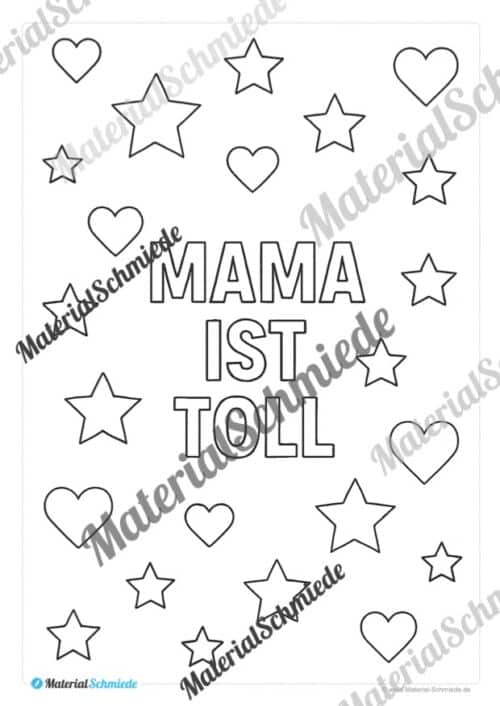 Ausmalbilder zum Muttertag (Arbeitsblatt 08)