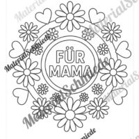 Ausmalbilder zum Muttertag (Arbeitsblatt 09)