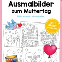 Kostenlose Ausmalbilder zum Muttertag (10 Seiten)