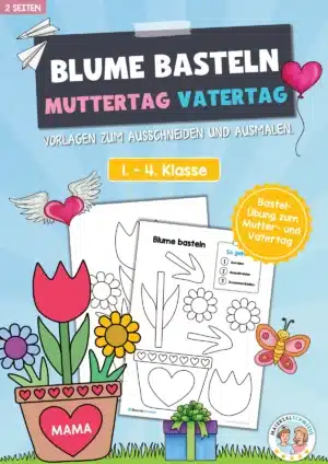 Vorlage: Blume basteln zum Muttertag / Vatertag