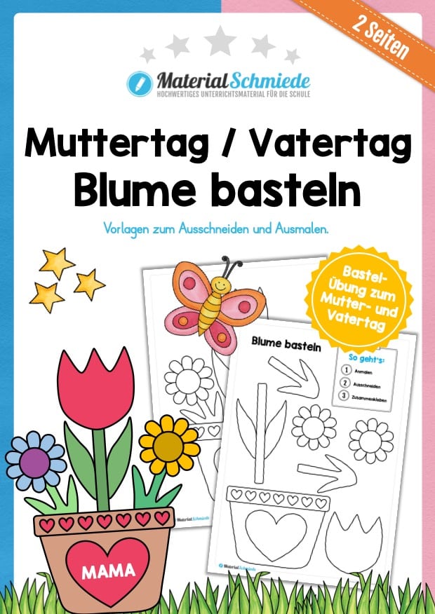 Blume basteln zum Muttertag / Vatertag