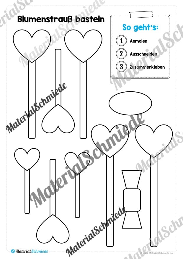 Blumenstrauß basteln (Muttertag & Vatertag) – Vorschau 01