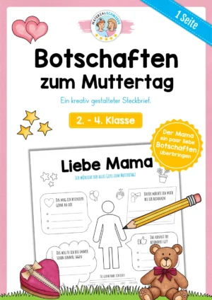 Arbeitsblatt: Botschaften zum Muttertag überbringen (2. -4. Klasse)