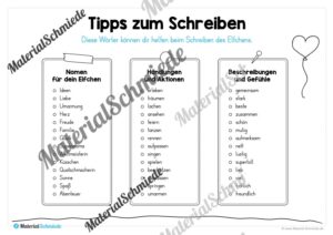 Elfchen zum Muttertag (Tipps zum Schreiben)