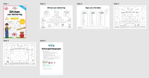 Elfchen schreiben zum Muttertag (2. - 4. Klasse) - Überblick