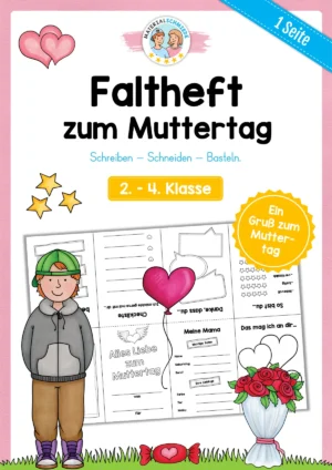 Faltheft zum Muttertag (2. - 4. Klasse)