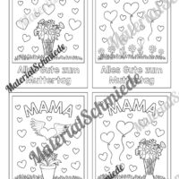 4 Karten zum Muttertag zum Ausmalen (Vorschau 01)