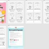 Karten zum Muttertag (zum Ausmalen) - Überblick