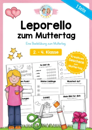 Bastelübung zum Muttertag: Leporello als Geschenk (2. - 4. Klasse)