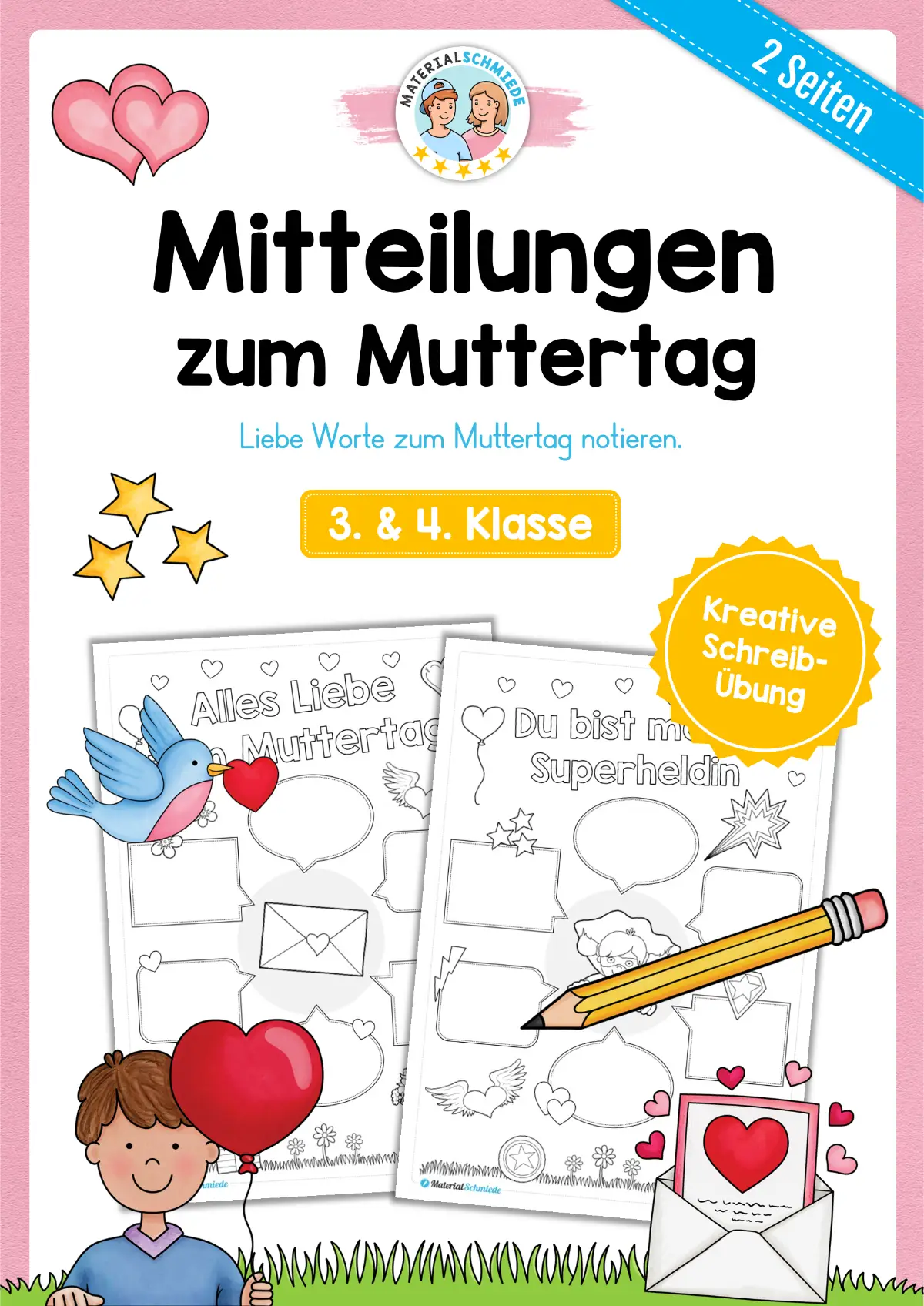Mitteilungen zum Muttertag notieren (3. & 4. Klasse)