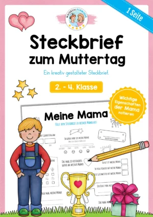Steckbrief Muttertag: Meine Mama (2. - 4. Klasse)