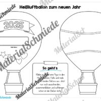 Heißluftballons zum neuen Jahr 2025 (Arbeitsblatt 03)