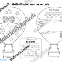 Heißluftballons zum neuen Jahr 2025 (Arbeitsblatt 11)