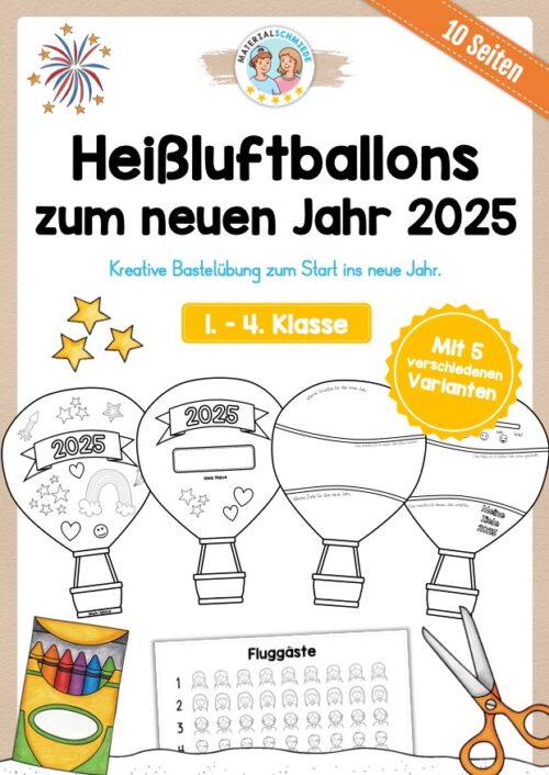 Heißluftballons zum neuen Jahr 2025