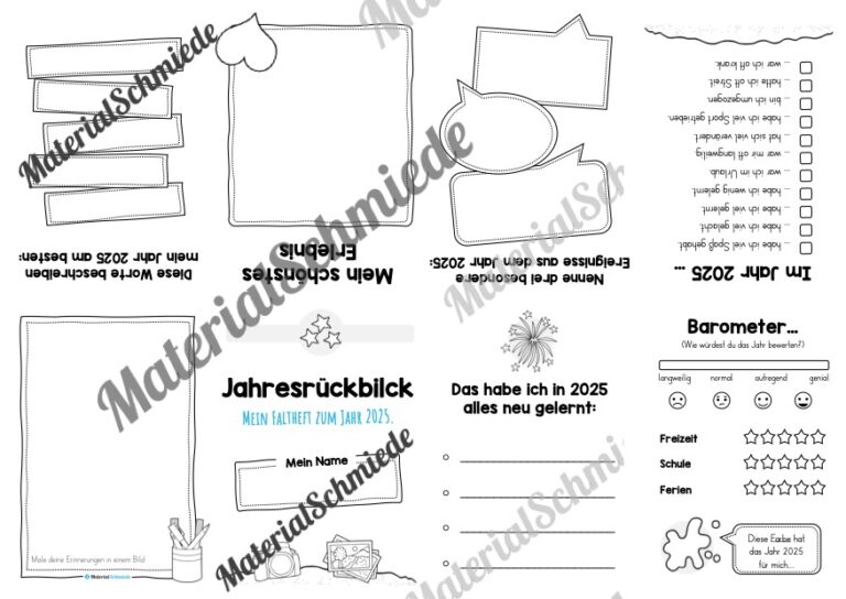 Faltheft: Das war das Jahr 2025 (Arbeitsblatt 02)