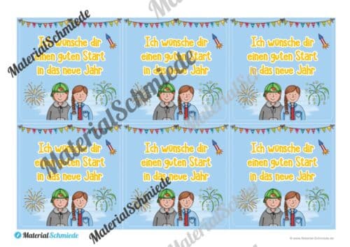 Grußkarten zum neuen Jahr 2026 (6 Motive) - Arbeitsblatt 03