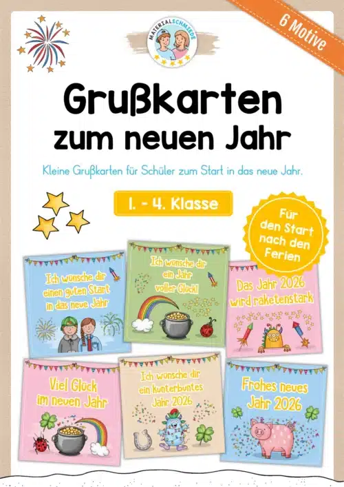 Grußkarten zum neuen Jahr 2026 (6 Motive)