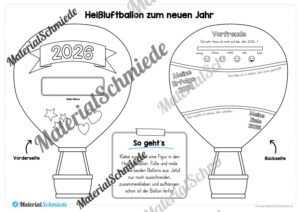 Heißluftballons zum neuen Jahr 2026 (Arbeitsblatt 05) Heißluftballons zum neuen Jahr 2026 (Arbeitsblatt 05)