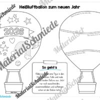 Heißluftballons zum neuen Jahr 2026 (Arbeitsblatt 10)