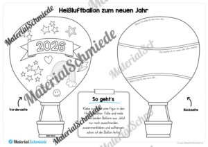 Heißluftballons zum neuen Jahr 2026 (Arbeitsblatt 10) Heißluftballons zum neuen Jahr 2026 (Arbeitsblatt 10)