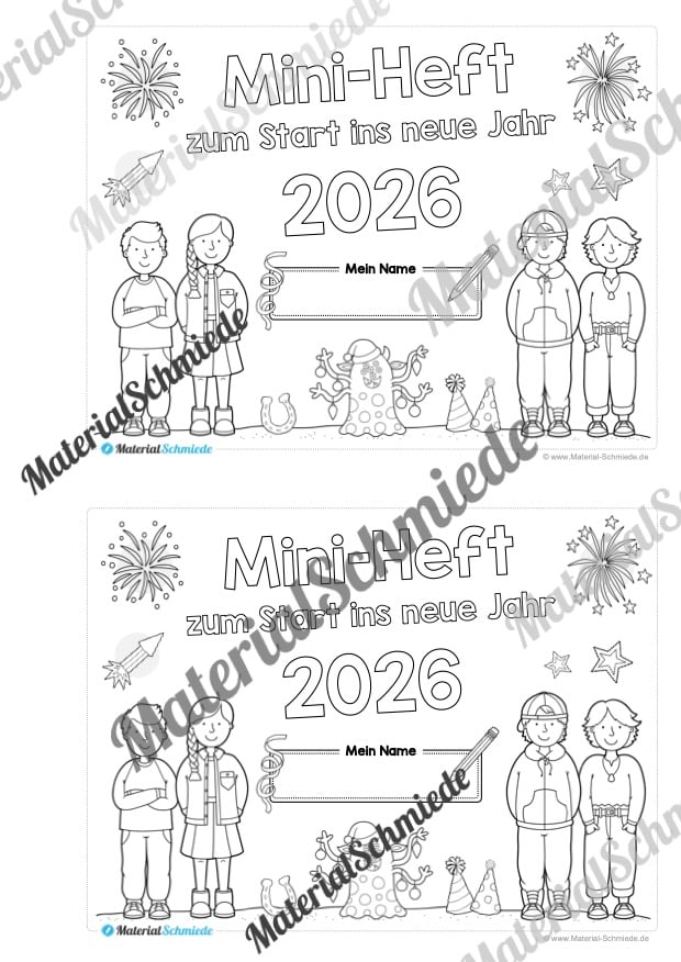 Mini-Heft: Neujahr 2026 (Rückblick & Ausblick) – Arbeitsblatt 01 Mini-Heft: Neujahr 2026 (Rückblick & Ausblick) – Arbeitsblatt 01