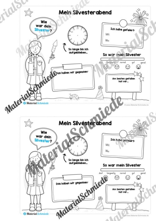 Mini-Heft: Neujahr 2026 (Rückblick & Ausblick) - Arbeitsblatt 02