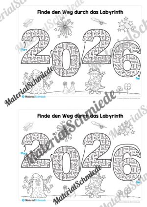 Mini-Heft: Neujahr 2026 (Rückblick & Ausblick) – Arbeitsblatt 12 Mini-Heft: Neujahr 2026 (Rückblick & Ausblick) – Arbeitsblatt 12