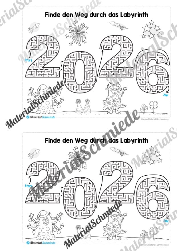 Mini-Heft: Neujahr 2026 (Rückblick & Ausblick) – Arbeitsblatt 12 Mini-Heft: Neujahr 2026 (Rückblick & Ausblick) – Arbeitsblatt 12