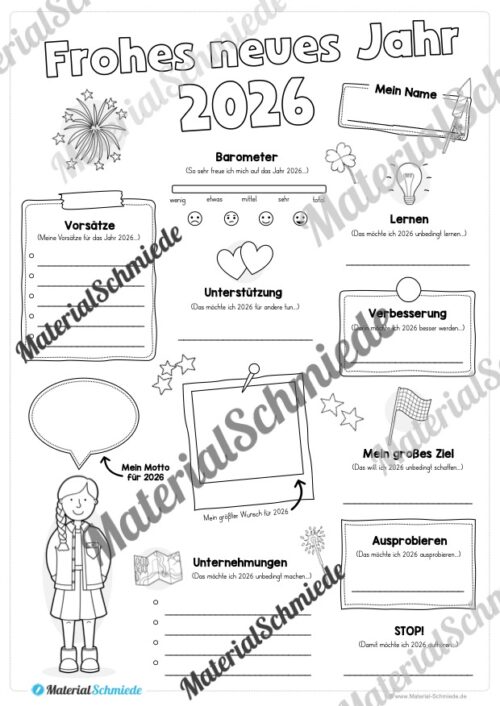 Neujahrsvorsätze 2026 (Steckbrief) - Arbeitsblatt 04