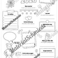 Neujahrsvorsätze 2026 (Steckbrief) - Arbeitsblatt 06