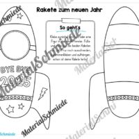 Raketen basteln: Neues Jahr 2026 (Rückblick & Ziele) - Arbeitsblatt 02
