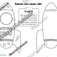 Raketen basteln: Neues Jahr 2026 (Rückblick & Ziele) - Arbeitsblatt 04
