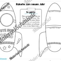Raketen basteln: Neues Jahr 2026 (Rückblick & Ziele) - Arbeitsblatt 05