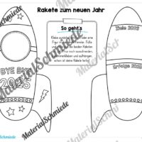 Raketen basteln: Neues Jahr 2026 (Rückblick & Ziele) - Arbeitsblatt 06