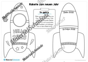 Raketen basteln: Neues Jahr 2026 (Rückblick & Ziele) – Arbeitsblatt 14 Raketen basteln: Neues Jahr 2026 (Rückblick & Ziele) – Arbeitsblatt 14
