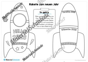 Raketen basteln: Neues Jahr 2026 (Rückblick & Ziele) – Arbeitsblatt 15 Raketen basteln: Neues Jahr 2026 (Rückblick & Ziele) – Arbeitsblatt 15
