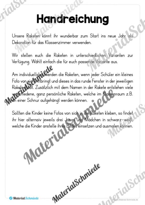 Raketen basteln: Neues Jahr 2026 (Rückblick & Ziele) - Arbeitsblatt 17