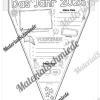 Wimpel: Das kommt im Jahr 2026 (Arbeitsblatt)