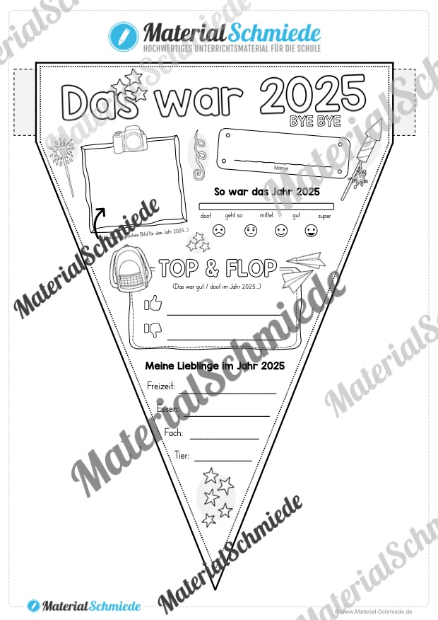 Wimpel: Das war 2025 (Arbeitsblatt) Wimpel: Das war 2025 (Arbeitsblatt)
