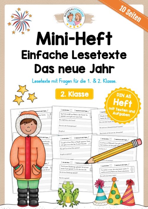 Mini-Heft: Lesetexte Neujahr (1. & 2. Klasse)